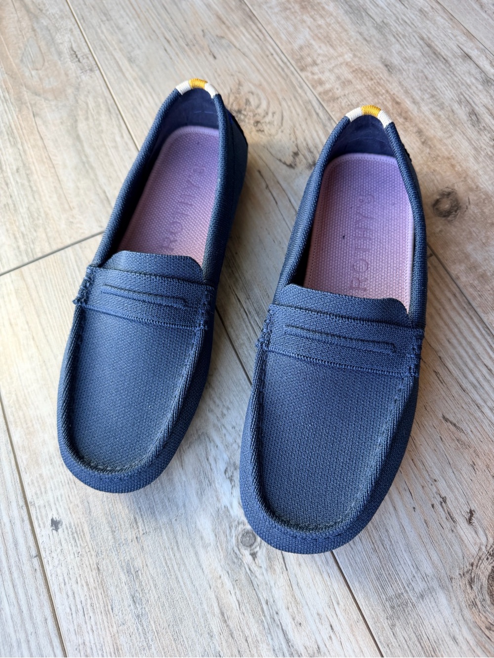 Rothy’s The Driver Blue Navy Knit Loafers Comfort Shoes Flats 8.5